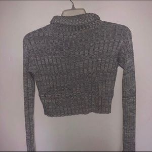 Grey Cropped Turtle Neck